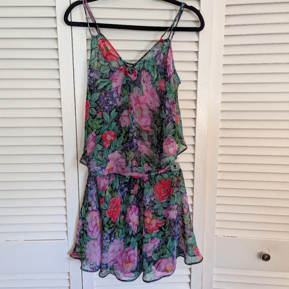 Vintage Floral Print Women's Sleepwear Set